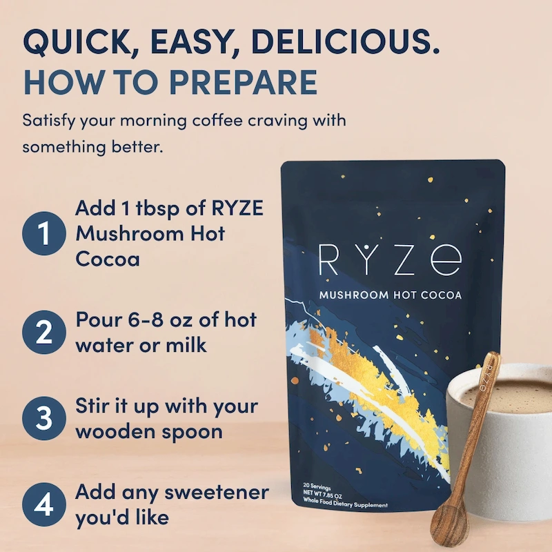 Mushroom Hot Cocoa (1 Pack - 20 Servings) - Image 3